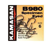 Kamasan B980 Barbed Specimen Eyed Hooks Silver 20