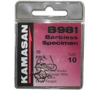 KAMASAN B981 Eyed Barbless Hooks - Size 20, One Size