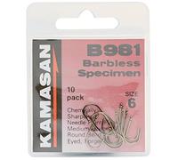 Kamasan B981 Eyed Barbless Hooks - Size 6, One Size