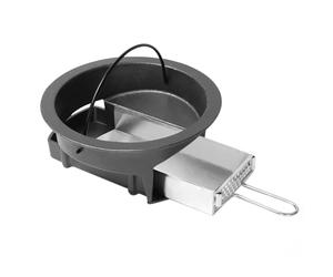 KAMaster 2 in 1 Cast Iron Ash Can Fit Kamado Grill Classic Joe,With Stainless Steel Slid Out Ash Drawer Remove Ash Easier,Ash Can With Foldable Handle Can Use With Fire Grate Or Charcoal Fire Basket