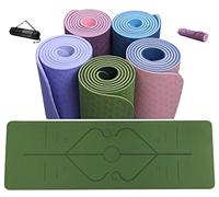 Kamay's 1/4" Yoga Mat Double-Sided with Body Alignment System Eco Friendly Material TPE 183 X 61cm /72"x 24" With Carry Strap And Carry Bag (Violet-Lilac)