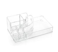 Kamay's Large 8 Compartments Circular-arc Multifunction Transparent Acrylic Desktop Cosmetic Display Stand Case For Lipstick Makeup Brush Nail polish Essential oil (SF-1118)