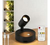 Kambo LED Wireless Spotlight Lights, Magnetic Mounting Wall Lamp, Battery Spot 4000 mAh, Floor Spotlight Touch + Remote Control, Reading Lamp Timer for Plant Picture, Artwork, Cabinet, Room, Living