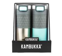 Kambukka 500ml Etna Grip Travel Mug Flask Insulated Twin Pack Blue/Silver Boxed Slamtech
