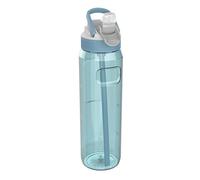 Kambukka Lagoon 1000ml / 33oz Plastic Water Bottle with Straw - Leak-proof, Dirt & Odour Resistant, Dishwasher Safe - Shockproof and Durable Drinking Bottle - Arctic Blue