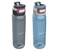 Kambukka - Leak-Proof, Dishwasher Safe, Elton Water Bottles with Lockable Lid - 1000mL, 2 Pack (Blue)