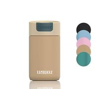 Kambukka Olympus 300ml / 10oz Stainless Steel Travel Mug, Thermal Insulated Coffee Mug for Hot and Cold Beverages, Leak-Proof with Non-Slip Base and Snapclean Technology - Latte