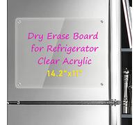 Kamehame Acrylic Magnetic Dry Erase Board Whiteboard for Fridge 14.2"x11" Planner Board, Clear