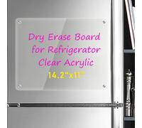 Kamehame Acrylic Magnetic Dry Erase Board Whiteboard for Fridge 14.2''x11'' Planner Board, Clear, (KA22011DE)