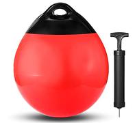 Kamehame Boat Mooring Buoys, 10” Inflatable Vinyl Anchor Buoy Round Boat Fenders Ball Dock Bumper Ball for Small Boat, Yacht, Small Sailboat, Ski Boat, Red