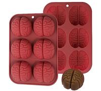 Kamehame Brain Chocolate Molds, Halloween Silicone Brain Cake Candy Cupcake Mold, Set of 2