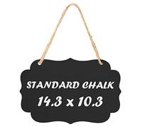 Kamehame Large Hanging Chalk Board Acrylic 36 x 26 cm Reusable Black Chalkboard Signs with Jute String for Home Office Restaurant Wedding Birthday Party Decoration, 14.3"x10.3"