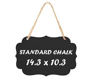 Kamehame Large Hanging Chalk Board Acrylic 36 x 26 cm Reusable Black Chalkboard Signs with Jute String for Home Office Restaurant Wedding Birthday Party Decoration, 14.3"x10.3"