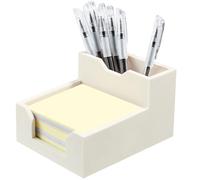 Kamehame Memo Pad Holder Silicone Sticky Notes Holder Note Block Cube Pen Organiser Desk Cube Note Box Fits 3x3 Inches Sticky Notes, White