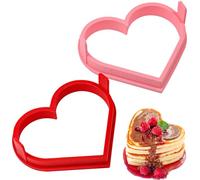 Kamehame Pancake Mould Heart Silicone Fried Egg Moulds 2 Pcs Heart Shaped Pancake Rings Egg Ring for Pancake, Egg
