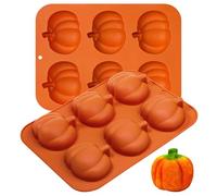 Kamehame Pumpkin Cake Moulds Silicone 2 Pcs 6 Cavity Thanksgiving Fall Theme Baking Mould Muffin Mould for Making Soap Muffin Chocolate Cake Decoration