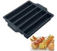 Kamehame Rectangle Cake Tin Silicone Cake Mould for Baking 5 Cavity Long Cake Moulds for Aperitif Cakes