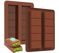 Kamehame Silicone Chocolate Bar Moulds 2 Pcs Small with Scraper, Deep, Mini, Thick