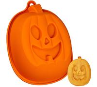 Kamehame Silicone Pumpkin Cake Mould 9 Inch Halloween Jack O Lantern Pumpkin Cake Pan Non-Stick Cake Tin for Halloween Cake, Jelly