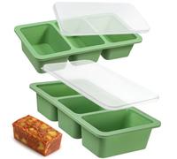 Kamehame Soup Cubes Freezer Tray Silicone 2 Pack 250 ml Soup Freezer Moulds with Lids Food Storage Containers Extra Large Ice Cube Tray for Freezing Soupe, Broth, Sauce, Butter, Meal Prep