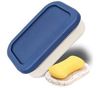 Kamehame Travel Soap Case with Lid Silicone Soap Dish with Soap Saver Soap Box Holder for Bathroom Traveling