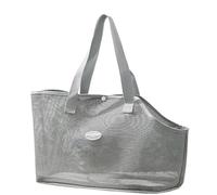 KAMEIOU Breathable Mesh Cat Small Dog Purse Carrier Tote Bag for Small Dogs, Cats, Rabbits; Perfect for Outdoor, Travel, Hiking; Gray; Soft-Sided Bag