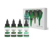 Kamenskaya Acrylic Inks for Artists - Acrylic Ink Set, Color Combination #11-4 pcs. 1 Fl Oz (30 ml) Each