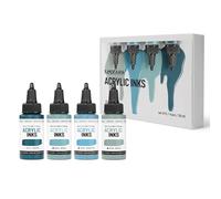 Kamenskaya Acrylic Inks for Artists - Acrylic Ink Set, Color Combination #15-4 pcs. 1 Fl Oz (30 ml) Each