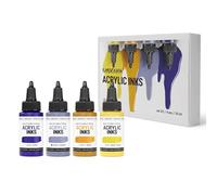 Kamenskaya Acrylic Inks for Artists - Acrylic Ink Set, Color Combination #2-4 pcs. 1 Fl Oz (30 ml) Each