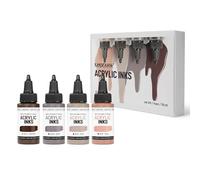 Kamenskaya Acrylic Inks for Artists - Acrylic Ink Set, Color Combination #4-4 pcs. 1 Fl Oz (30 ml) Each