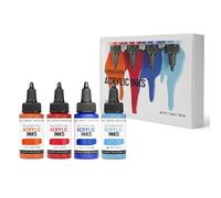 Kamenskaya Acrylic Inks for Artists - Acrylic Ink Set, Color Combination #7-4 pcs. 1 Fl Oz (30 ml) Each