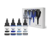 Kamenskaya Acrylic Inks for Artists - Acrylic Ink Set, Color Combination #8-4 pcs. 1 Fl Oz (30 ml) Each