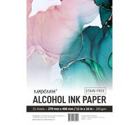 KAMENSKAYA Alcohol Ink Paper - Synthetic Paper Set for Alcohol Inks - 11 x 16 in, 25 Sheets