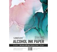 KAMENSKAYA Alcohol Ink Paper - Synthetic Paper Set for Alcohol Inks - 5.6 x 7.4 in, 10 Sheets