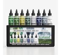 KAMENSKAYA Delaminating Alcohol Inks - Delaminating Ink Set 'Iceland' - 8 pcs. 1 Fl Oz (30 ml) Each