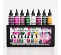 KAMENSKAYA Delaminating Alcohol Inks - Delaminating Ink Set 'Peony' - 8 pcs. 1 Fl Oz (30 ml) Each