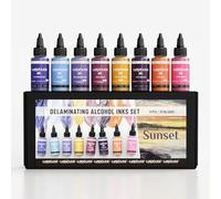 KAMENSKAYA Delaminating Alcohol Inks - Delaminating Ink Set 'Sunset' - 8 pcs. 1 Fl Oz (30 ml) Each