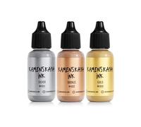 KAMENSKAYA Metallic Alcohol Ink Set - Silver, Bronze, Gold Alcohol Ink - 3 pcs 0.51 fl oz (15 ml) Each