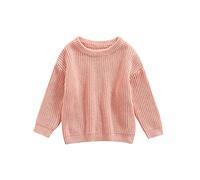 KameyouForever Newborn Baby Knitted Sweater Toddler Boy Girl Crewneck Long Sleeve Jumper Winter Warm Kintwear Clothes 3 6 9 12 18 Months 2-5T (A Pink, 0-3 Months)