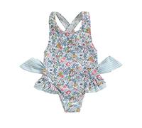KameyouForever Toddler Baby Girl Swimsuit Summer Rainbow One Piece Bathing Suits Kids Baby Girl Beach Wear Clothes (E Blue, 4-5 Years)