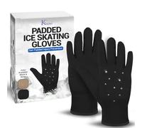 Kami-So Competition Ice Skating Jeweled Gloves for Women | Figure Skating Gloves with Gel Wrist Protection and Crystals | Figure Skate Gear and Accessories for Practice | Black | Large