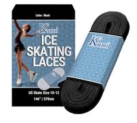Kami-So Ice Skate Laces for Figure Skates | Tangle-Resistant Laces with Easy-Thread Tips | Ice Skating Accessories, Black, US Size 108" / EU Size 260
