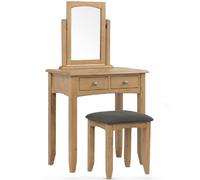kamiah wooden dressing table with stool in oak