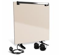 Kamin 500W Ceramic Infrared Heater - Low Energy Electric Wall Mounted Panel Radiator with Thermostat and Towel Holder - Far Infrared Bathroom Heater, Free Standing Indoor Heating Panel, CO2 Free