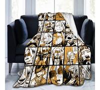 Kaminari Denki Collage Blanket Anime Blankets Cartoon Characters Soft Plush Fleece Flannel Plush Blanket For Sofa Bed Couch-60"X50" Inch