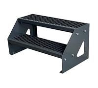 Kaminbau Mierzwa Premium Steel Stairs, 2 Steps, 80 cm Width, Anthracite Powder Coated, Weatherproof Grate Step, Fire Galvanised Steel, Green, Silver, White