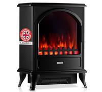 KAMINIO Electric Fireplace LENI - Electrical Stove with Heater, 3D Flame Effect (Black)