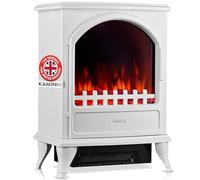 KAMINIO Electric Fireplace LENI - Electrical Stove with Heater, 3D Flame Effect (White)