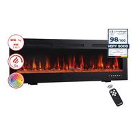 KAMINIO Electric Fireplace MARLON - Electric 3-in-1 Fireplace with Heater, 3D Flame Effect, 12 Flame Colors, Remote Control (42 inch)