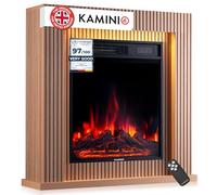 KAMINIO Electric Fireplace MATTI - Freestanding 32 inch Fireplace with Heater, 3D Flame Effect, LED Mood Light, Remote Control (Panel)